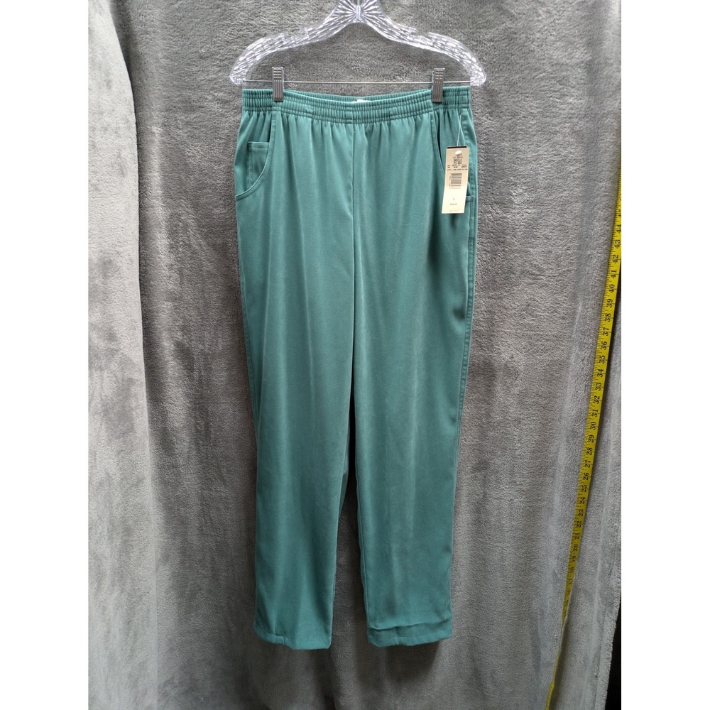 Vintage Pants Womens 8 Green Elastic Waist Casual Grandmacore Deadstock Tags